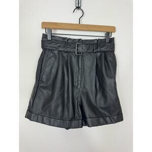 Express Faux Leather High Rise Shorts with Belt | Size 2